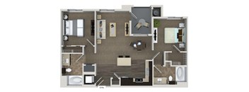 2 Bed 2 Bath Floor Plan at Valentia by Windsor, La Habra, California