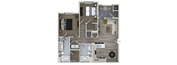 2 bedroom 2 bath Floor Plan at Valentia by Windsor, La Habra