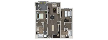 B3a 2 Bed 2 Bath Floor Plan at Valentia by Windsor, California