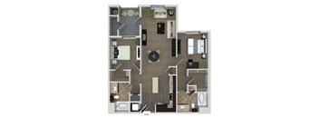 B3 2 Bed 2 Bath Floor Plan at Valentia by Windsor, California, 90631