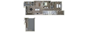 B4 2 Bed 2 Bath Floor Plan at Valentia by Windsor, La Habra, California