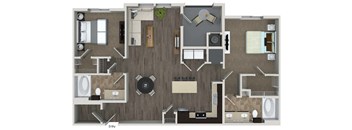 B5a 2 Bed 2 Bath Floor Plan at Valentia by Windsor, La Habra, CA, 90631
