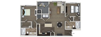 B5 2 Bed 2 Bath Floor Plan at Valentia by Windsor, La Habra, CA