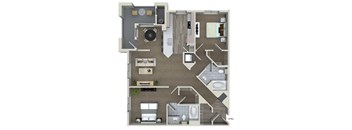 B6 2 Bed 2 Bath Floor Plan at Valentia by Windsor, La Habra, 90631