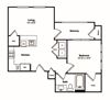 1 Bedroom 1 Bathroom Floor Plan 1 Bedroom 1 Bathroom Floor Plan at Windsor Castle Hills, Carrollton