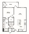 1 Bedroom 1 Bath Floor Plan 1 Bedroom 1 Bath Floor Plan at Windsor Castle Hills, Texas
