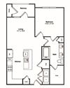 A4 1 Bed 1 Bath Floor Plan A4 1 Bed 1 Bath Floor Plan at Windsor Castle Hills, Texas, 75010