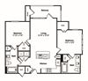 2 Bed 2 Bath Floor Plan 2 Bed 2 Bath Floor Plan at Windsor Castle Hills, Carrollton, 75010