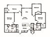 3 Bed 2 Bath Floor Plan 3 Bed 2 Bath Floor Plan at Windsor Castle Hills, Texas, 75010