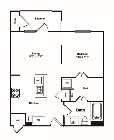 0 Bed 1 Bath Floor Plan at Windsor Castle Hills, Carrollton, 75010