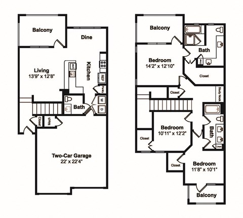 3 Bed 3 Bath Floor Plan at Windsor Castle Hills, Carrollton, TX