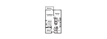 A11 Web floor plan at Windsor Fitzhugh, 4926 Mission Avenue, Dallas