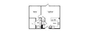 A16 floor plan at Windsor Fitzhugh, 4926 Mission Avenue, Dallas