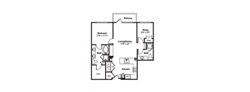 A23 web floor plan at Windsor Fitzhugh, 4926 Mission Avenue, Dallas