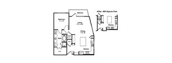 A25 web floor plan at Windsor Fitzhugh, Dallas, TX