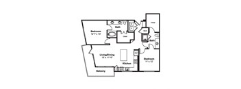 B1 web floor plan at Windsor Fitzhugh, Dallas, Texas