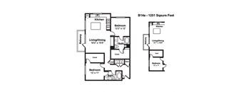 B14 web floor plan at Windsor Fitzhugh, Dallas, Texas