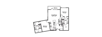B2 web floor plan at Windsor Fitzhugh, 4926 Mission Avenue, Dallas