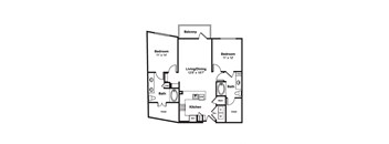 B3 web floor plan at Windsor Fitzhugh, 4926 Mission Avenue, Dallas