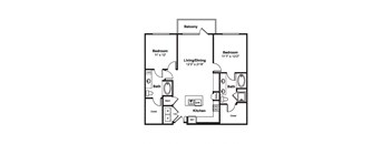 B5 web floor plan at Windsor Fitzhugh, Dallas, Texas