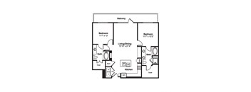 B6 web floor plan at Windsor Fitzhugh, TX, 75206