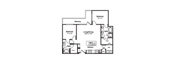 B7 web floor plan at Windsor Fitzhugh, 4926 Mission Avenue, Dallas