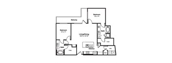B9 web floor plan at Windsor Fitzhugh, Dallas, TX