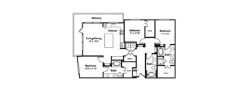 C2 web floor plan  at Windsor Fitzhugh, 4926 Mission Avenue, Dallas
