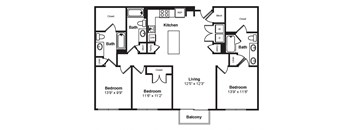 C2 floor plan at Windsor Preston, TX, 75024