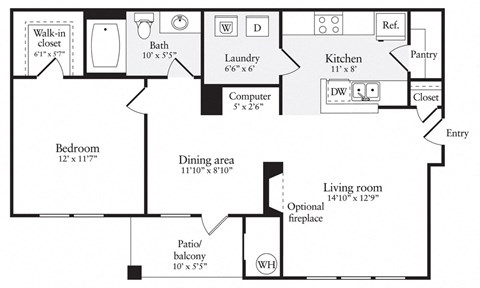 A2R Floor Plan at Windsor Herndon, Virginia, 20171