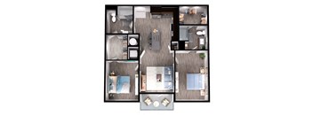 B2-1 floor plan at Windsor Interlock, Atlanta, GA