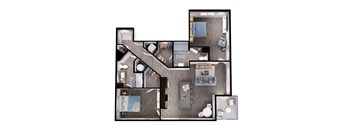 b4 floor plan at Windsor Interlock, Atlanta, Georgia