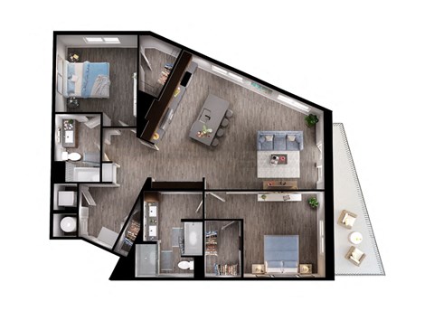 b5 floor plan at Windsor Interlock, GA, 30318