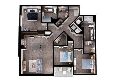 C1 floor plan at Windsor Interlock, Atlanta, GA