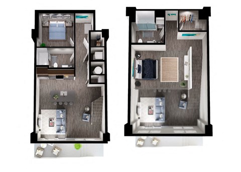 T2 Floor plan at Windsor Interlock, GA, 30318