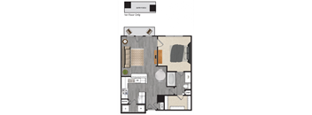 1 Bedroom A 1 Bath Floor Plan at Windsor Mustang Park, Carrollton, TX