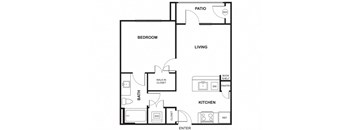 1 Bed 1 Bath Floor Plan at Windsor Ridge, Texas, 78727