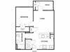 1 Bed 1 Bath Floor Plan 1 Bed 1 Bath Floor Plan at Windsor Ridge, Austin, TX