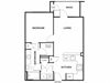 1 Bedroom 1 Bathroom Floor Plan 1 Bedroom 1 Bathroom Floor Plan at Windsor Ridge, Austin, 78727