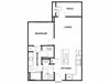 One Bed One Bath Floor Plan One Bed One Bath Floor Plan at Windsor Ridge, Austin, Texas