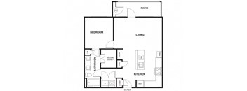 1 Bed 1 Bath Floor Plan at Windsor Ridge, Austin