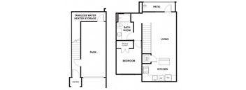 One Bed One Bath Floor Plan at Windsor Ridge, Austin, Texas
