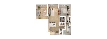 A9 floor plan at Windsor South Congress, TX, 78745