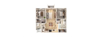 B1 floor plan at Windsor South Congress, TX, 78745