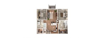 B1A floor plan at Windsor South Congress, Austin, Texas