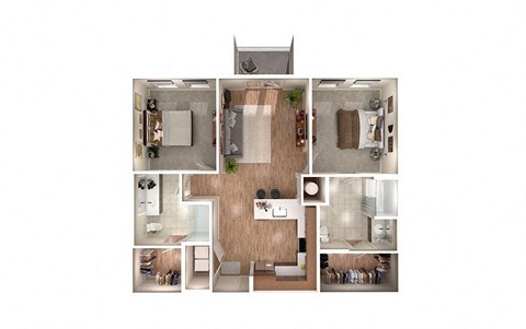 B1A floor plan at Windsor South Congress, Austin, Texas