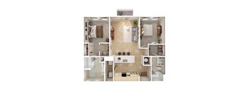 B2 floor plan at Windsor South Congress, 8103 S. Congress Avenue, 78745