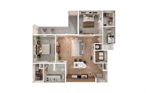 B3 floor plan at Windsor South Congress, 8103 S. Congress Avenue, Austin