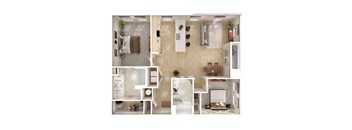 B6 floor plan at Windsor South Congress, TX, 78745