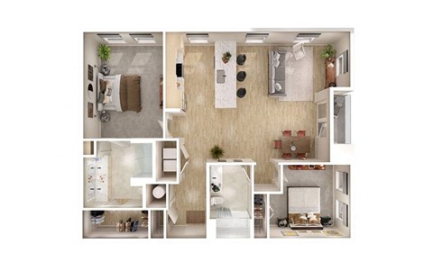 B6 floor plan at Windsor South Congress, TX, 78745